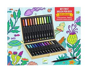 Dessin et coloriage enfant Djeco Coffret feutres pinceaux 24 pièces
