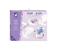 Janod - Step by Step Drawing - Aprender a Dibujar - 20 Modelos de Fantasía - Kit de Dibujo para Niños - Aprendizaje de Dibujo y Concentración - A partir de 7 años - J09153