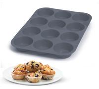 Dessyz Bandejas para magdalenas para hornear 12 tazas, bandeja antiadherente de silicona premium para pudín de Yorkshire, productos horneados y dulces, lata para magdalenas apta para lavavajillas, 33