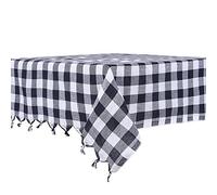 DESTALYA Mantel de Picnic Paño de Algodón 140 x 140 cm (Negra 140 cm)