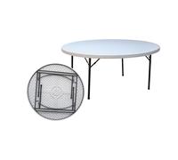 Destello S.L. Mesa Profesional Eventos Redonda Plegable Catering/Cocktail 180x74cm