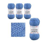 Destellos 70% Algodón 30% Poliester-Agujas Tricotar 2,5-3,5 Crochet 4 100% Acrílico,nº 4 mm,para DIY y Para Ganchillo, Crochet,Primavera-Verano(Color 107) PLUS HOME