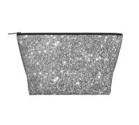 Destellos de Brillo Plateado, Bolsa de artículos de tocador Bolsa de Maquillaje Bolsa de cosméticos Bolsa de artículos de tocador de Viaje portátil