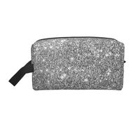 Destellos de Brillo Plateado, Bolsa de Maquillaje Bolsa de cosméticos Bolsa de artículos de tocador de Viaje portátil Organizador de Bolsa de Maquillaje