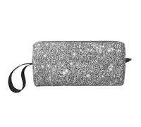 Destellos de Brillo Plateado, Bolsa de Maquillaje Bolsa de cosméticos Bolsa de artículos de tocador de Viaje portátil Bolsa de Maquillaje
