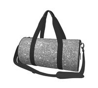 Destellos de Brillo Plateado, Bolsa de Viaje de Gran Capacidad, Bolso Redondo, Bolsa de Viaje Deportiva, Bolsa de Mano, Bolsa de Fitness