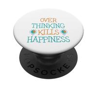 Desterrar el pensamiento excesivo mata la felicidad Cita inspiradora Diversión PopSockets PopGrip Adhesivo