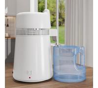 Destilador de agua 6L,1 litro por hora,900W Máquina de agua destilada con apagado automático,Eliminación de impurezas,Interior Acero 304,Purificador de agua portátil para casas,Oficina,Viajes(blanco)