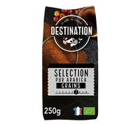 Destination - Café Ecológico en Grano - 250 g - de Especialidad 100% Pur Arábica - Café Orgnánico - Tostado Artesanalmente - Ideal solo o con leche - Intensidad Alta