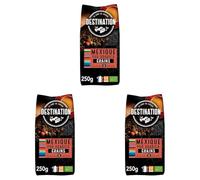 Destination - Café Ecológico En Grano de Origen Mexicano - 250 g, Especialidad 100% Pur Arábica, Tostado Artesanalmente en Francia, Intensidad Media (Paquete de 3)