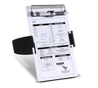 Destination Departure Pilot Kneeboard - Tabla de escritura piloto de aluminio - Tabla de rodilla de 5.5 x 8 pulgadas - Clip de metal y práctico soporte para bolígrafo - Cómoda correa elástica