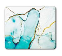 Destination Vinyl Ltd Estera cómoda del ratón - Oro Azul mármol Tinta 23.5 x 19.6 cm (9.3 x 7.7 Pulgadas) para la computadora y Ordenador portátil, Oficina, Regalo, Antideslizante Base - RM2034