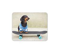 Destination Vinyl Ltd Lindo Dachshund - Alfombrilla de ratón para monopatín, diseño de Perro Salchicha con Texto en inglés #13274"