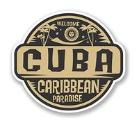 DestinationVinyl 2 x 10 cm/100 mm Cuba Ibbean Vinilo Pegatinas Autoadhesivas para Ordenador Portátil Viajes Carro Equipaje Cool Signo Divertido #5716