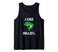 Destino Brasil Vintage Brasil Bandera Mapa Diseño Camiseta sin Mangas
