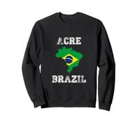 Destino Brasil Vintage Brasil Bandera Mapa Diseño Sudadera