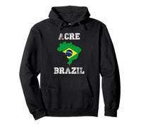Destino Brasil Vintage Brasil Bandera Mapa Diseño Sudadera con Capucha
