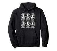Destino de Las Esposas de Enrique VIII White Print Sudadera con Capucha
