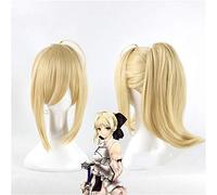 Destino/Estancia Noche Zero Sabre Peluca Dorada Cosplay Disfraz Halloween Juego de rol Lily Hair Peluca + Red de Pelo Gratis