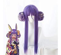 Destino / Gran Orden Nitocris Cosplay Peluca Nitocris Kimono Versión 60 cm Peluca de Pelo Sintético Púrpura Cosplay Halloween Disfraz Fiesta Peluca