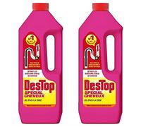 DESTOP Gels - Desatascador de desagüe, especial para el cabello, 1 L, 2 unidades