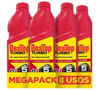 Destop Turbo - Desatascador para Tuberías Superconcentrado, formato gel - Pack de 4 Unidades, Hasta 8 Dosis