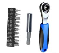 Destornillador compacto de llave de trinquete con diseño de 72 dientes para un ajuste eficiente y compatibilidad de enchufe hexagonal de 1/4 pulgadas (12 piezas)