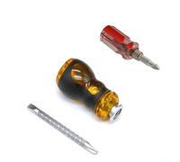 Destornillador corto escalable, 2 piezas intercambiables, herramienta de reparación plana y cruzada, mango de doble propósito para aplicaciones de alto par para entusiastas del bricolaje