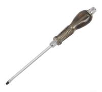 Destornillador de acero al cromo vanadio resistente con punta magnética y tapa llamativa para uso industrial, diseño de cabeza plana y cruz marrón (A)