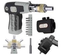 Destornillador de ángulo ajustable, kit de herramientas de trinquete industrial, controlador electrónico de precisión para técnico, destornillador de tuerca de mango ergonómico para reparación y