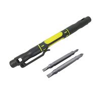 Destornillador de bolsillo en forma de bolígrafo con 4 puntas de doble extremo, herramientas de reparación de cabeza plana