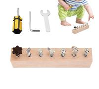 Destornillador de juguete - Juego de aprendizaje de habilidades motoras finas | Juego de herramientas para niños de madera, tabla de aprendizaje sensorial, regalo de cumpleaños para niñas, actividad