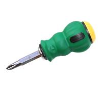 Destornillador de mango con cabeza reversible plana y cruzada de dos vías para reparación del hogar y proyectos de bricolaje, destornillador de mango corto