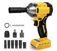 Destornillador de percusión inalámbrico compatible con Dewalt 18V 20V 600Nm, destornillador de percusión inalámbrico, 1/2", motor sin escobillas con llave de zócalo, adaptador de llave de enchufe (sin