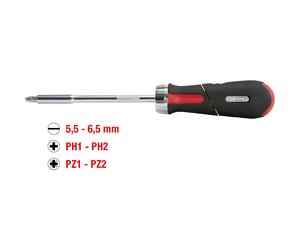 Destornillador de revólver con trinquete para puntas de 1/4'' KS Tools, longitud 260 mm