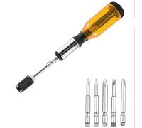 Destornillador de tornillo con 5 cabezales de destornillador, destornillador de carraca, destornillador multi destornillador, juego de destornilladores duraderos