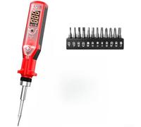 Destornillador de trinquete con probador digital de voltaje LCD sin contacto, detección de CA de 3 V a 450 V, linterna de alarma dual roja y verde, herramienta de acero al carbono recargable tipo C