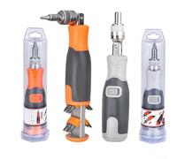 Destornillador de trinquete con puntas planas, para Torx y hexagonales para una gestión integral de tornillos (naranja)