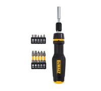 Destornillador de trinquete telescópico DeWALT Multi-Bit, incluidas las primeras puntas de tornillo DWHT68001-0