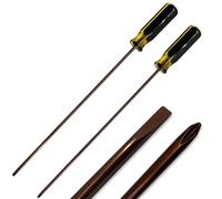 Destornillador extralargo de 12 pulgadas con mango de PVC, ranurado y cabeza cruzada para zonas de difícil acceso