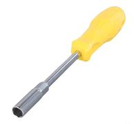 Destornillador hexagonal de acero al cromo vanadio tratado térmicamente con cabeza de trinquete y mango ergonómico antideslizante para reparación mecánica, 5,5 mm a 10 mm, amarillo (10 mm)