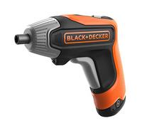 BLACK+DECKER Atornillador a Batería 3.6V, Batería de litio 1.5Ah, Carga Rápida, 5.5Nm de Torque, Porta-puntas 1/4”, Función Reversible, Incluye Cargador, 10 Puntas y Estuche Rígido, BCF611CK
