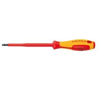 KNIPEX Destornilladores para tornillos planos mango aislante en dos componentes, según norma VDE 232 mm, 98 20 55