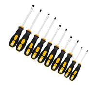 Destornillador magnético de 10 piezas, herramienta manual de resistencia con cabeza plana doble y agarre ergonómico para electricistas, mantenimiento de automóviles, juego de destornilladores con