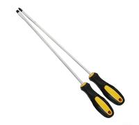 Destornillador magnético ranurado y cruzado de 12 pulgadas largo con mango de goma diseñado para espacios difíciles, eje de acero de aleación de cromo vanadio fuerte (juego de 2 piezas)