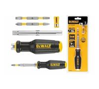 Dewalt Destornillador multibroca de 6 vías de ajuste completo, suministrado con: 2 puntas de doble cara: 4,5/6 mm, PH1/PH2.