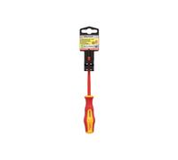 Destornillador Plano Aislado Certificado VDE 1.000 V. Medida 0,6x Ø 3,0 x 100 mm. Destornillador Seguridad Electricista