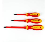 Destornillador PoziDriv VDE PZ aislado 1000 V - Destornillador para electricistas individual o en set - Conforme VDE/IEC - Para instalaciones eléctricas (PZ1, PZ2 & PZ3)