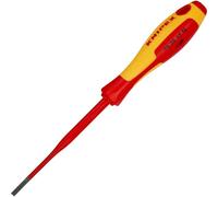 KNIPEX Destornillador (Slim) para tornillos planos mango aislante en dos componentes, según norma VDE 202 mm, 98 20 35 SL