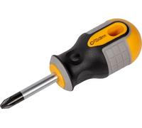 Destornillador Roughneck Pozi® de Punta Corta - Punta Magnética, Hoja de Acero Pozidriv S2 y Mango Suave - PZ2 x 38 mm